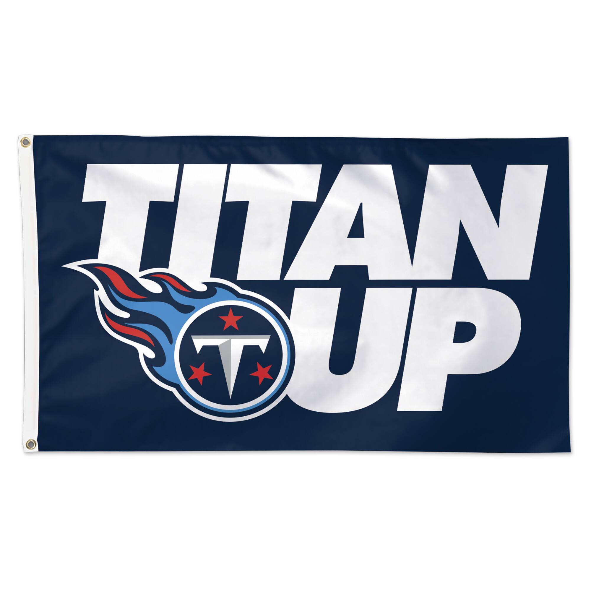 Front. WinCraft - Tennessee Titans 3' x 5' Slogan Deluxe Single-Sided Flag - Multicolor.