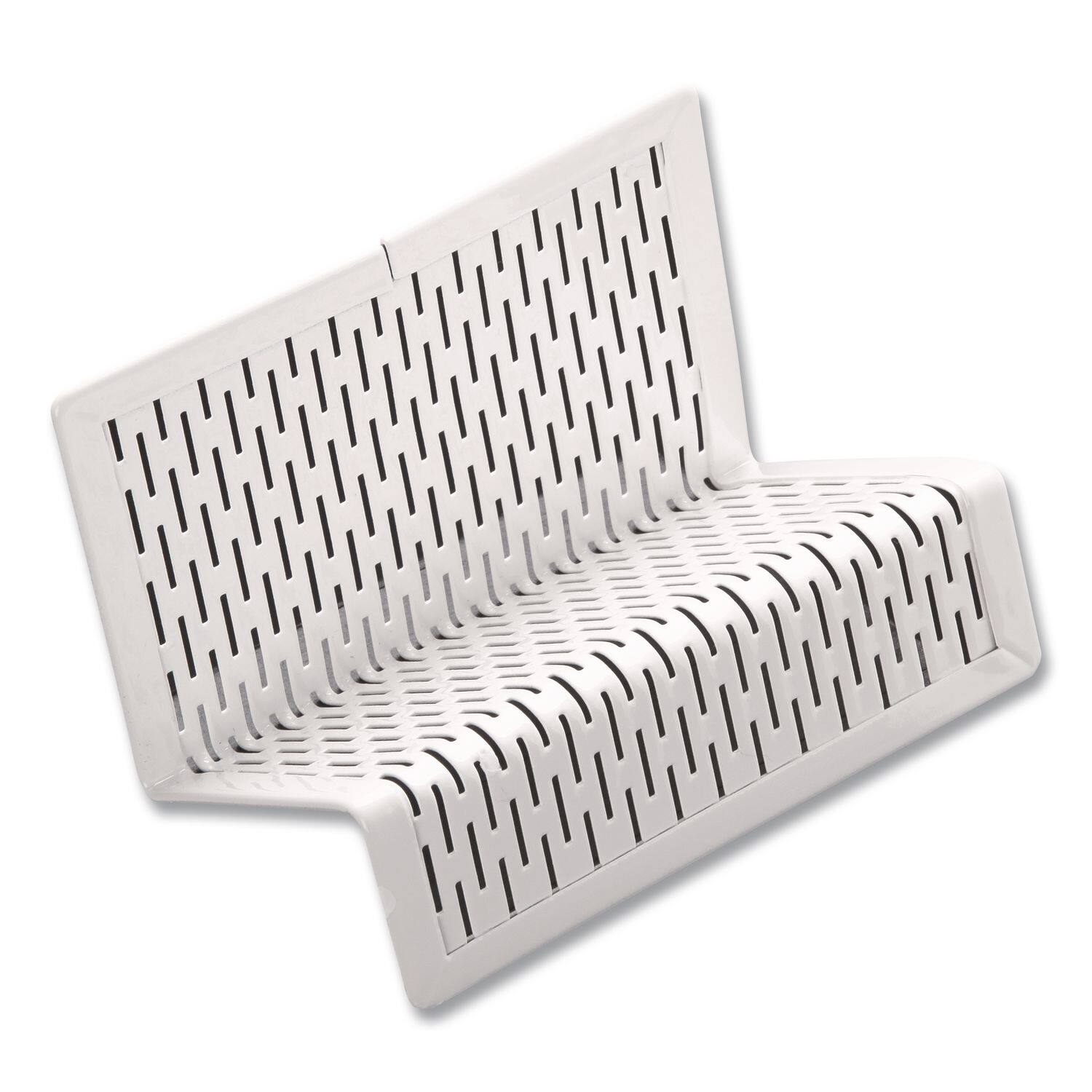 Angle. Artistic - Artistic Urban Collection Punched Metal Business Card Holder, Holds 50 2 X 3.5 Cards, Perforated Steel, White.