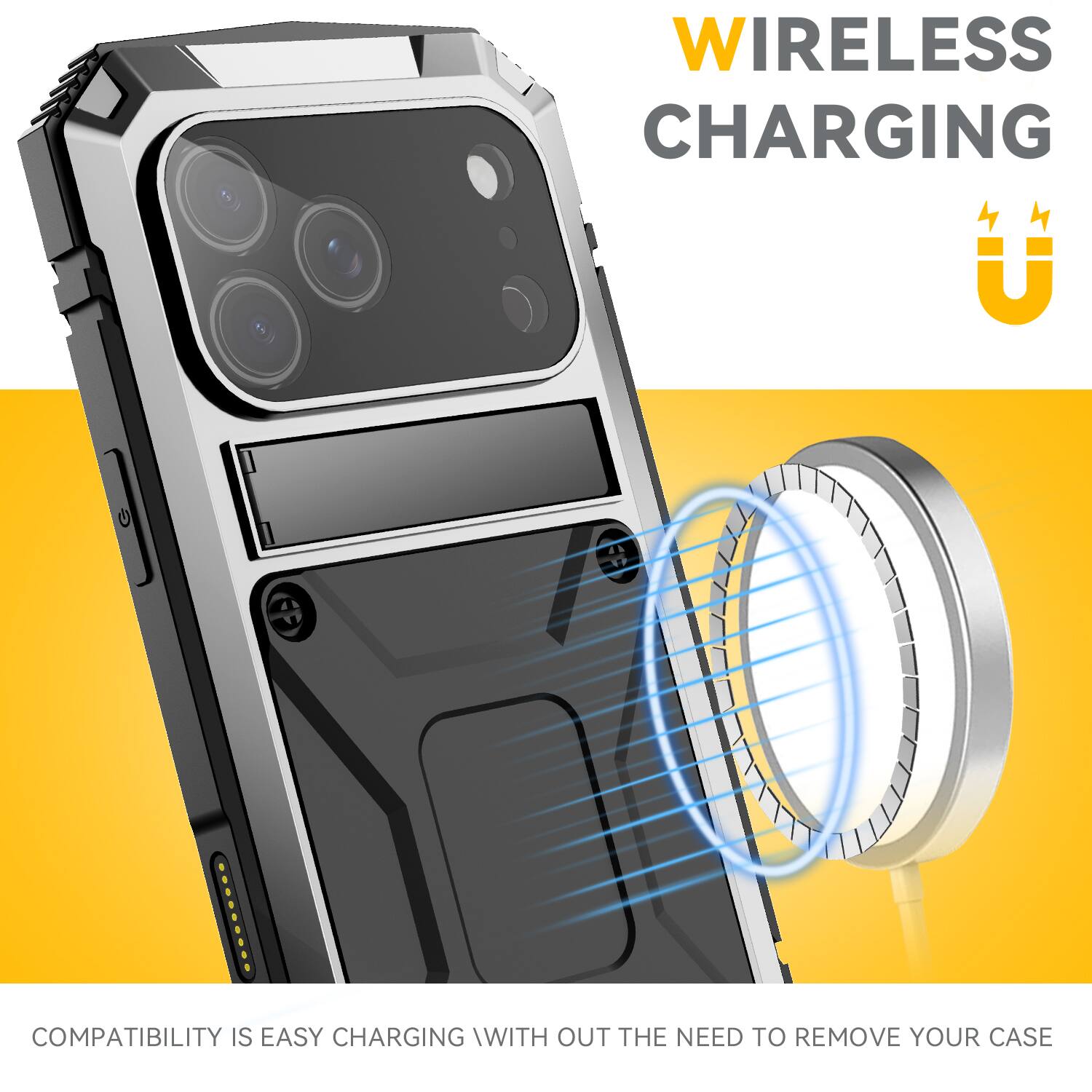WIRELESS CHARGING  
COMPATIBILITY IS EASY CHARGING WITH OUT THE NEED TO REMOVE YOUR CASE