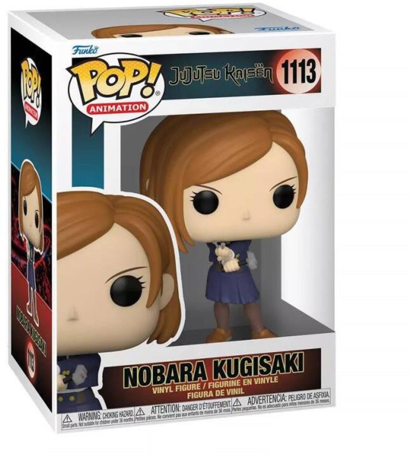 RPp Tikey Funko 1 TOP! JUJUTEU KaIsEn 1113 OC ANIMATION E JL NOBARA KUGISAKI FIGURINE EN VINYLE FIGURE / VINYL DE VINIL FIGURA ADVERTENCIA: PELIGRO DE ASFIOIA A neom de  meses ATTENTION: DANGER D TOUFFEMENT Patens pequelas No e adecuade para nos A de mas d 36 nis CHOKING HAZARO pas B entarts A WARNING: 36 pices. W for chide Snal ps