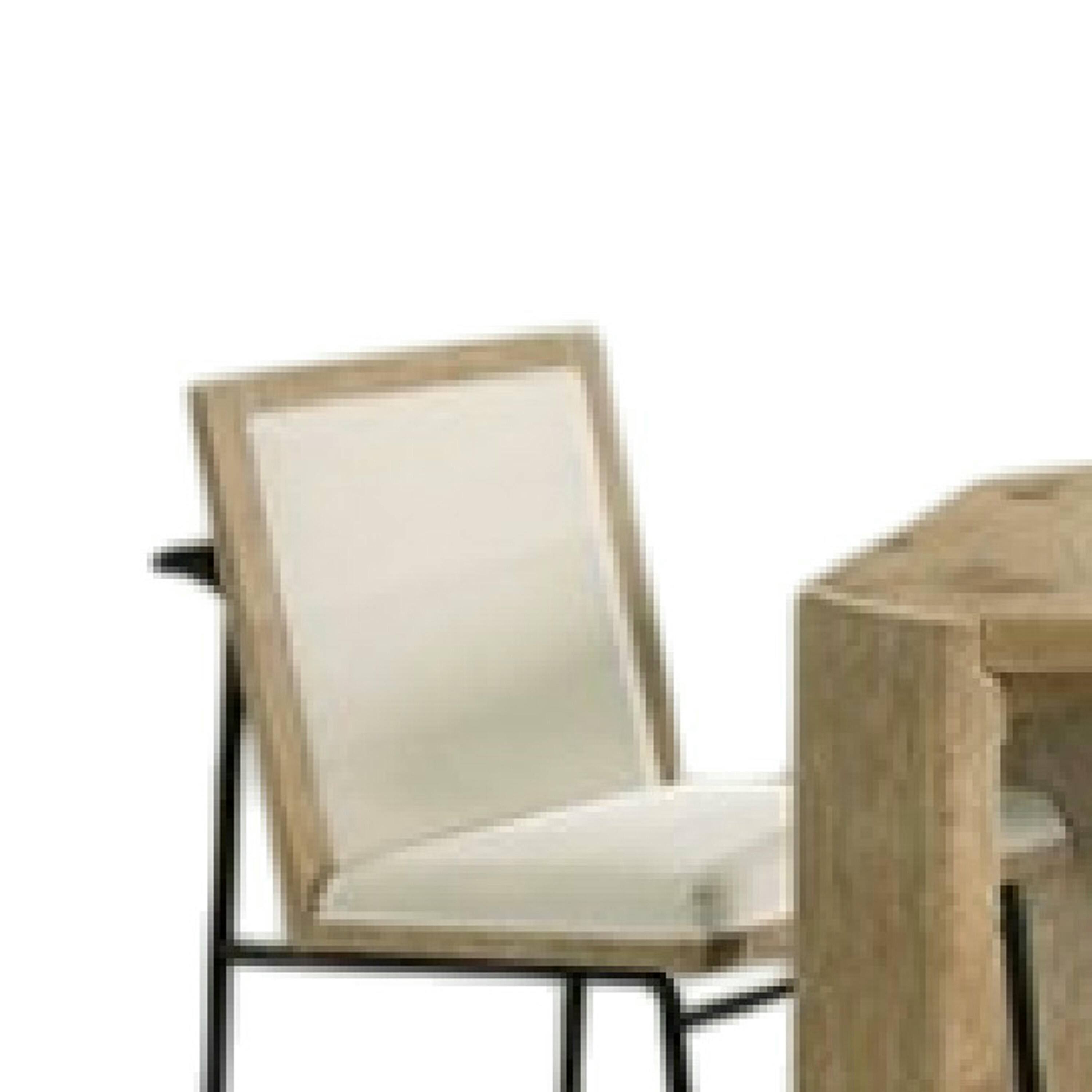 Alt View 2. Manhattan Lane - 7pc Extendable Dining Table Set, 6 Beige Chairs, Solid Wood Oak Brown - Oak, Brown, Beige, Black.