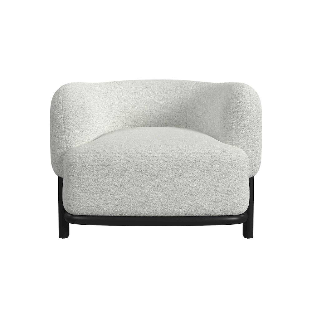 Front. Picket House Furnishings - Andalusia Chair in Penny White - Brushed Espresso.