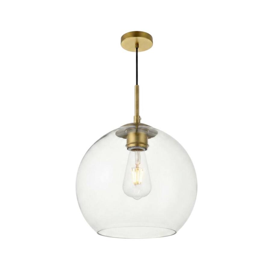 Dynamic Rope Hanger Living District Baxter 1 Light Brass Pendant With Clear Glass Brass And ...