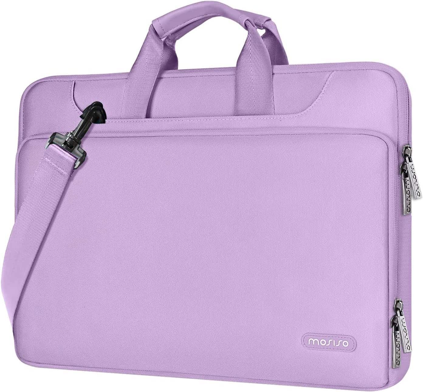 mosiso - 360 Protective Laptop Bag 13.3 inch, Computer Carrying Case with Shoulder Strap for MacBook Air Pro 13 14 HP Dell - Light Purple price history on PriceWatchPro