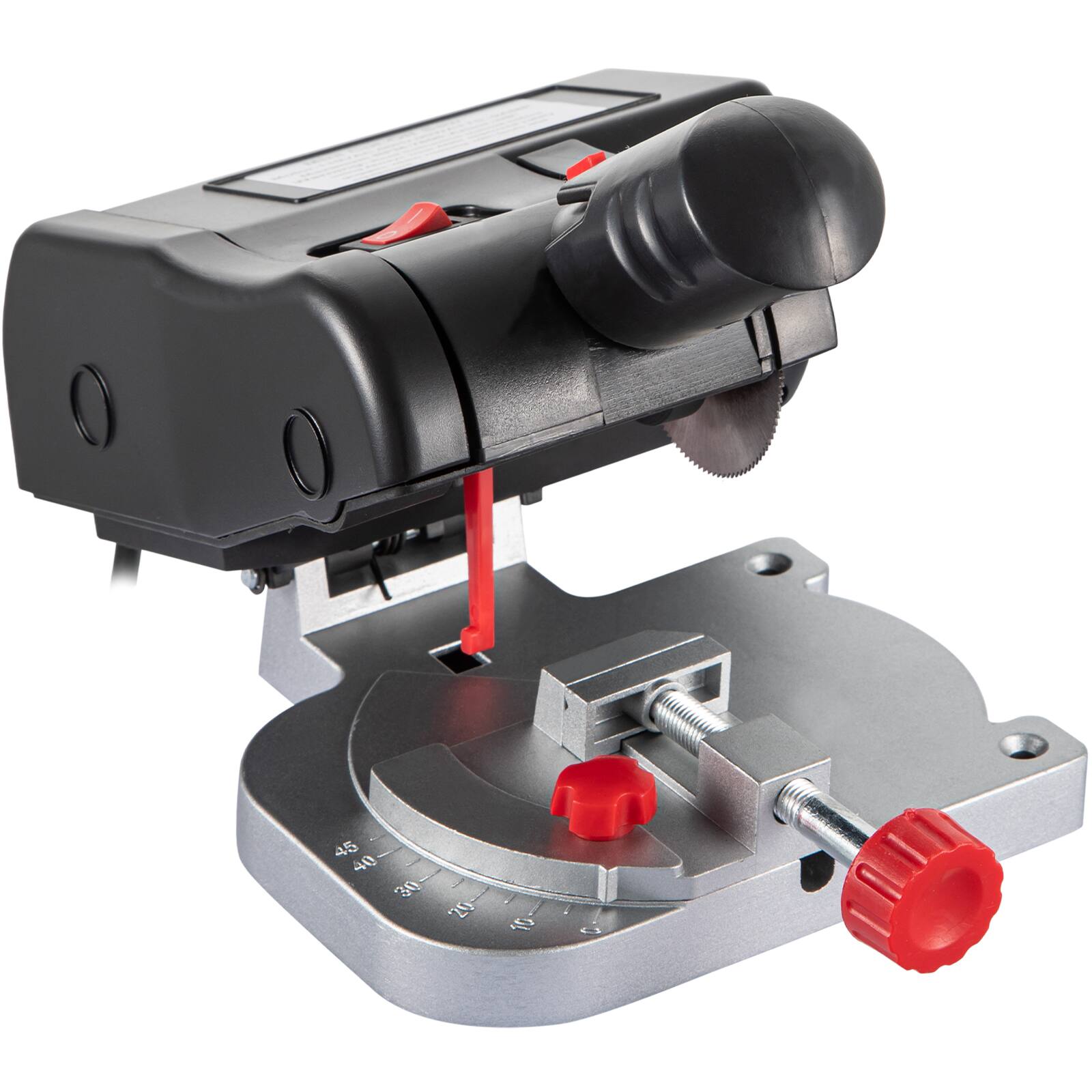 Alt View 5. VEVOR - Mini Miter Cut-off Chop Saw, Two 2-5/16\" Blade of Steel and Resin with 1/2inch Cutting Depth, 0-45° Benchtop Miter Saw - Orane,Black.