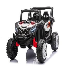 Ropilly - 12V Kids Electric UTV Ride On Car with Remote Control, 4-Wheel Suspension, White