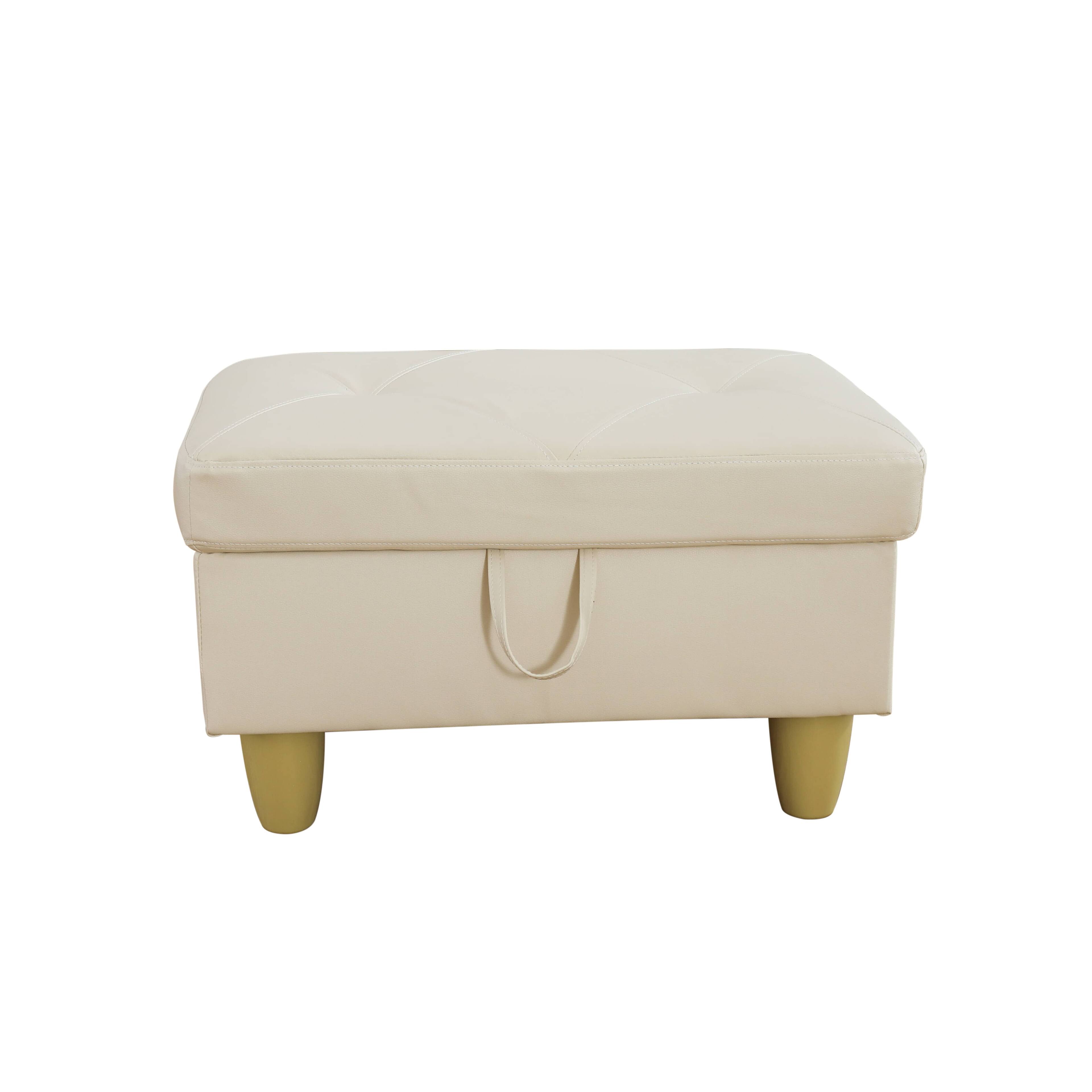 Alt View 7. Boyel Living - Premium Semi PU Upholstered Sofa Solid Wood Frame Double Spring with Right Chaise Lounge - Cream.