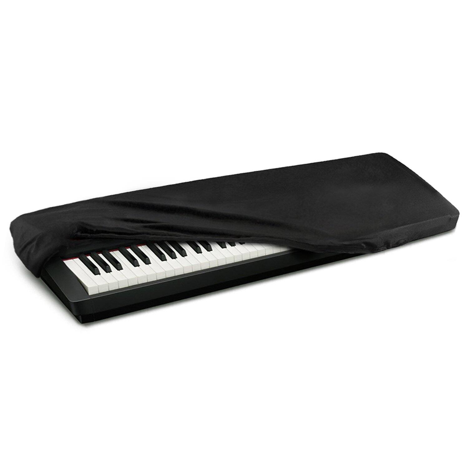 Front. HQRP - Elastic Keyboard Dust Cover with Storage Bag for Yamaha 61-76 Key Digital Pianos and Synthesizers - Black.