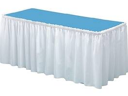 TABLE MATE - Linen Soft 14'W x 29"D Solid Table Skirt Each - White