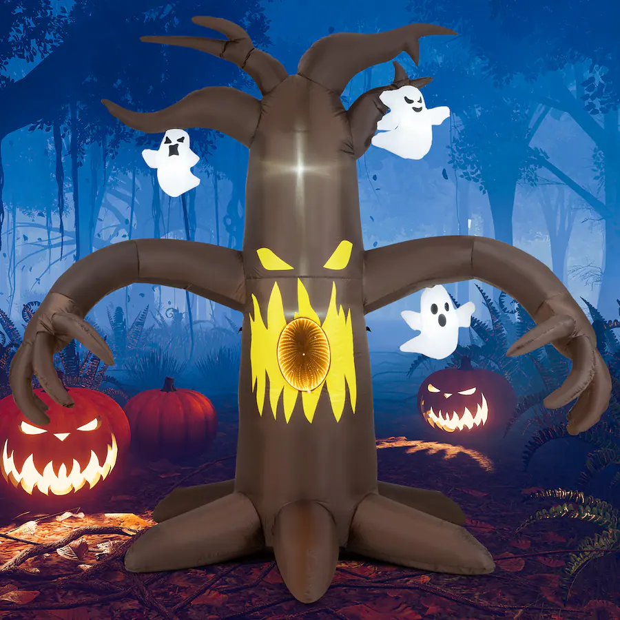 Costway 7.8 Ft Halloween Inflatables Scary Dead Tree Halloween ...