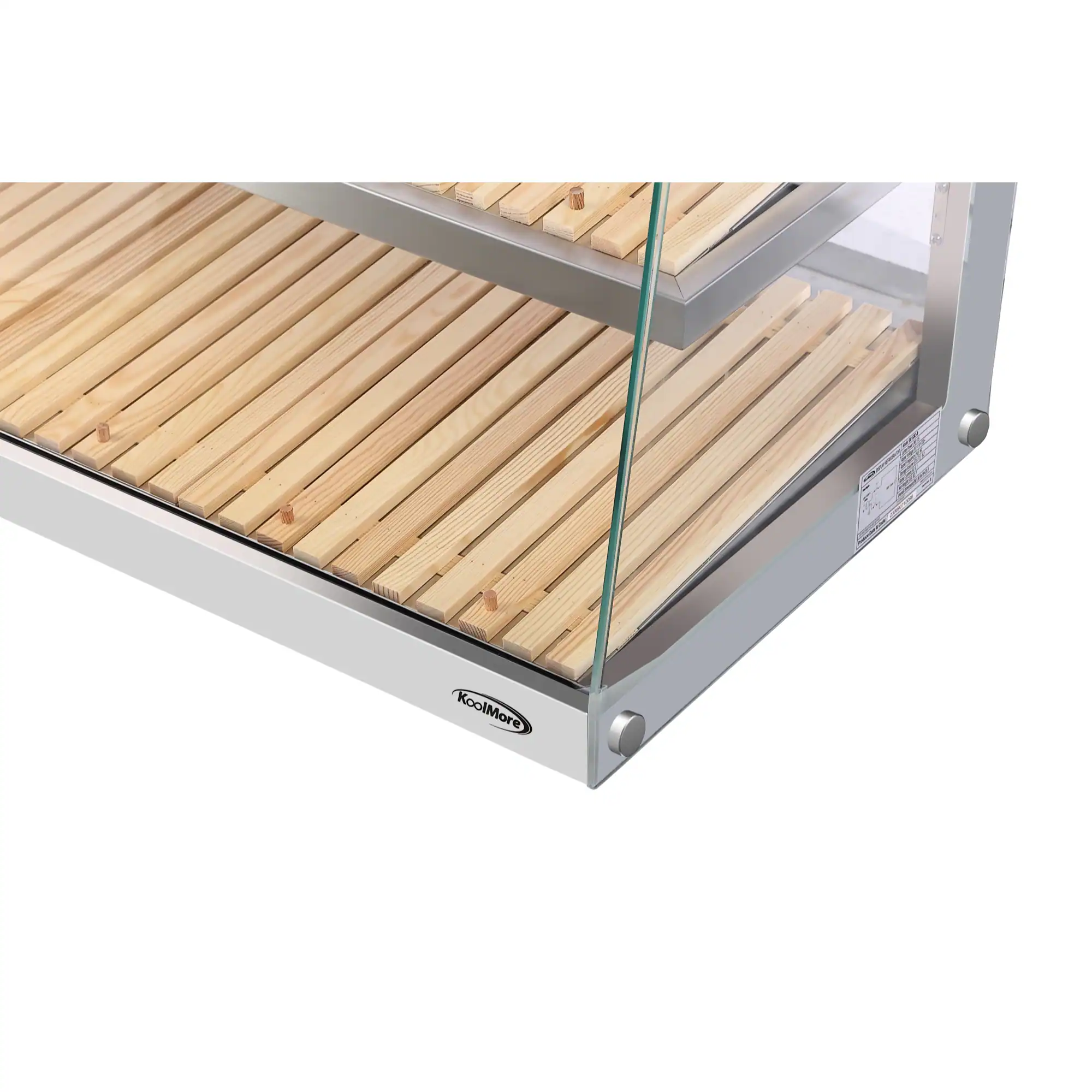 Alt View 8. Koolmore - 40 in. Glass Countertop Dry Bakery Display Case with Two Shelves and Bamboo Trays, 5.3 cu. ft. (DC-53C-B) - Silver.