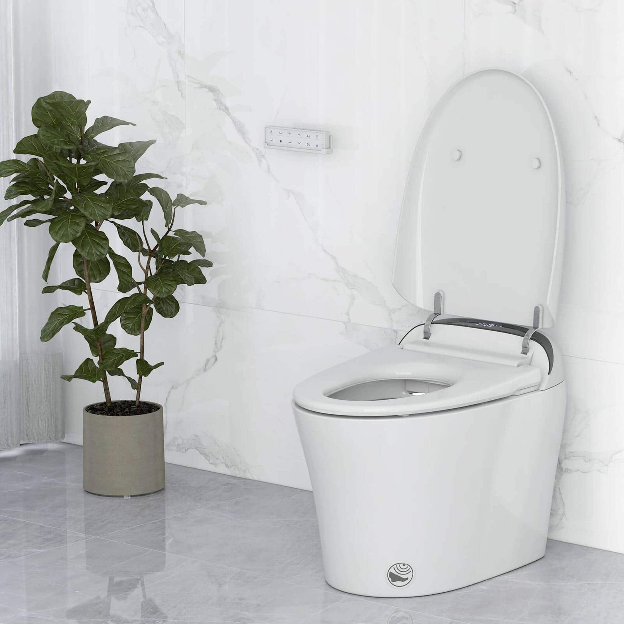 Alt View 20. Costway - Smart Toilet with LED Display Adjustable Heated Seat Dryer Auto Open/Close Lid - White.