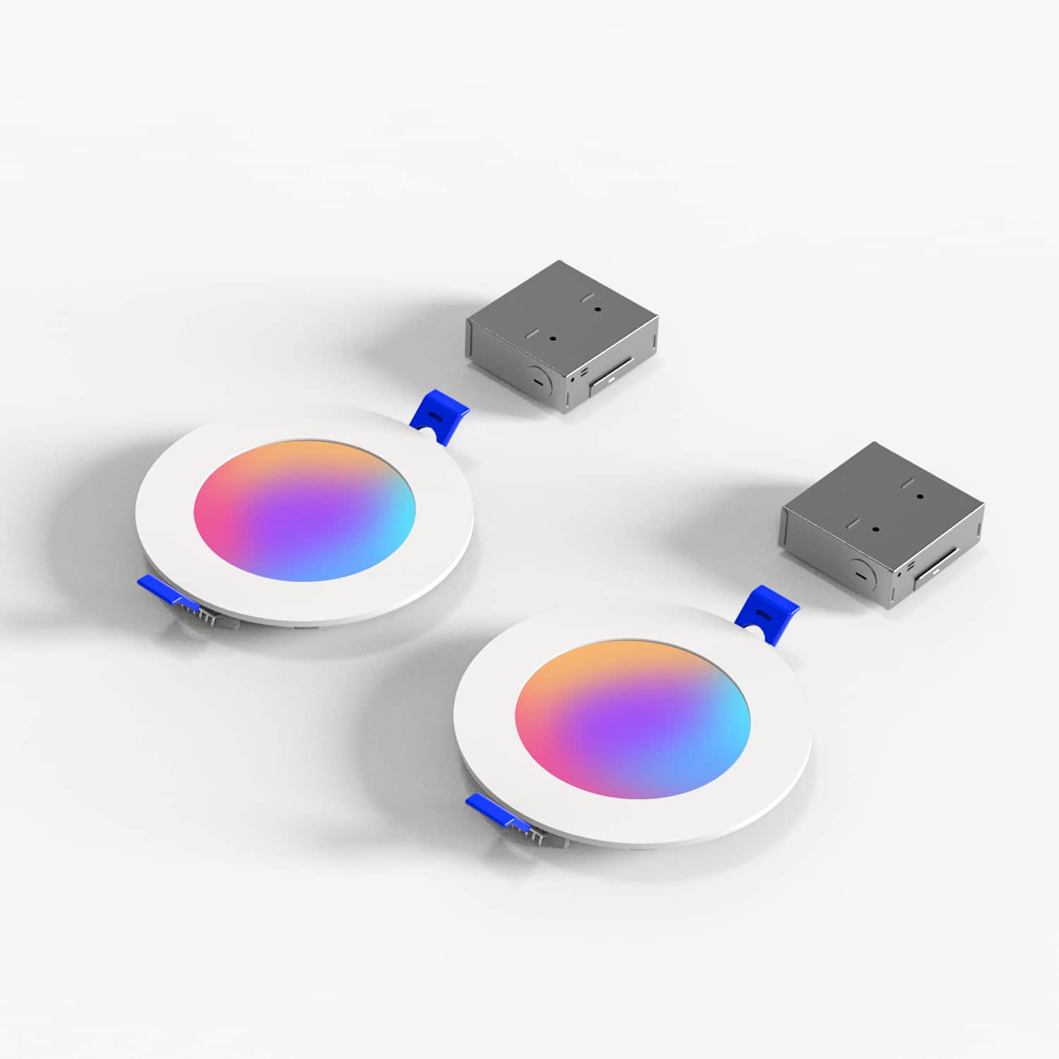 Lepro - R2 AI LED Recessed Light, 6in. 12W 1050lm, RGBCW Dimmable - 2 Pack - Multi-color