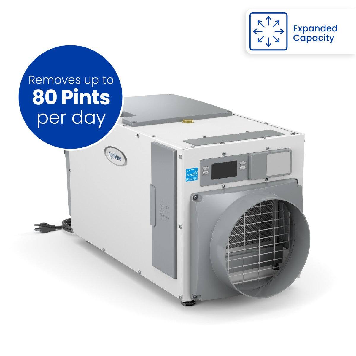 Expanded Capacity Removes up to 80 Pints per day Aprilaire