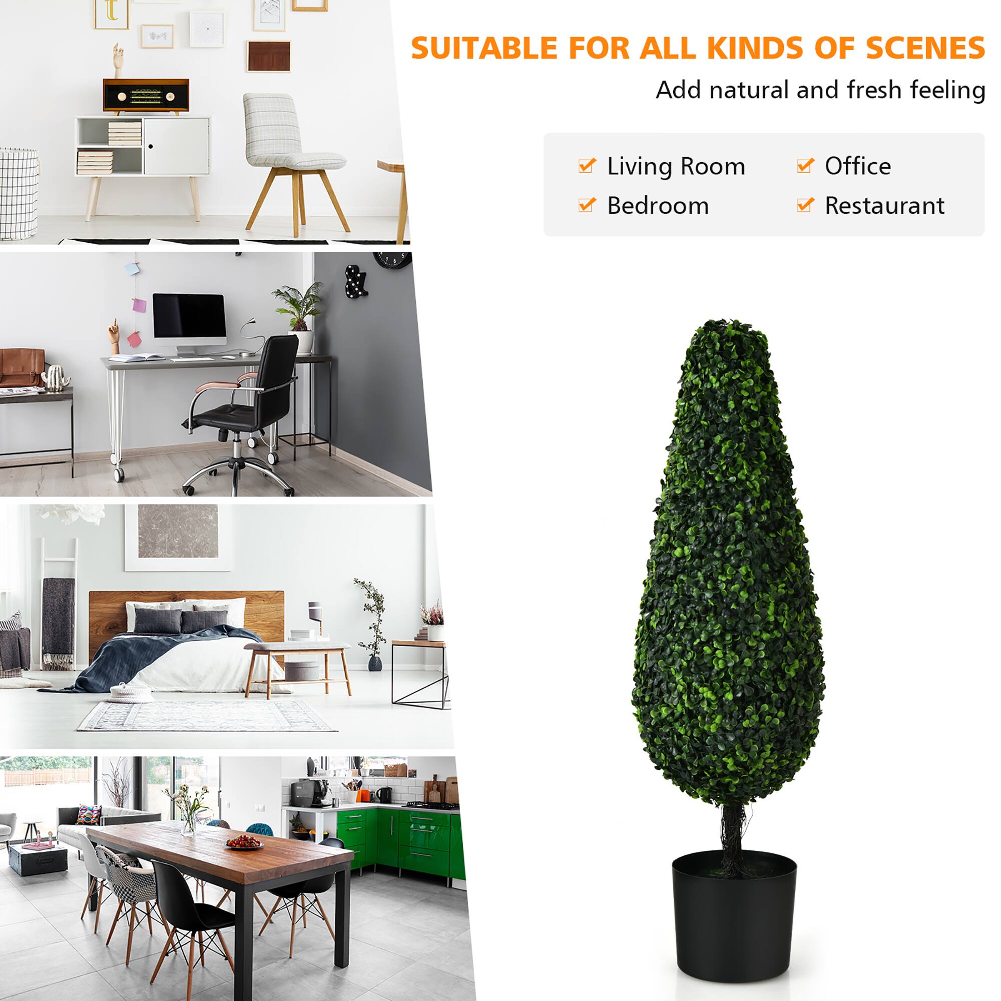 SUITABLE FOR ALL KINDS OF SCENES

Add natural and fresh feeling

- Living Room
- Bedroom
- Office
- Restaurant