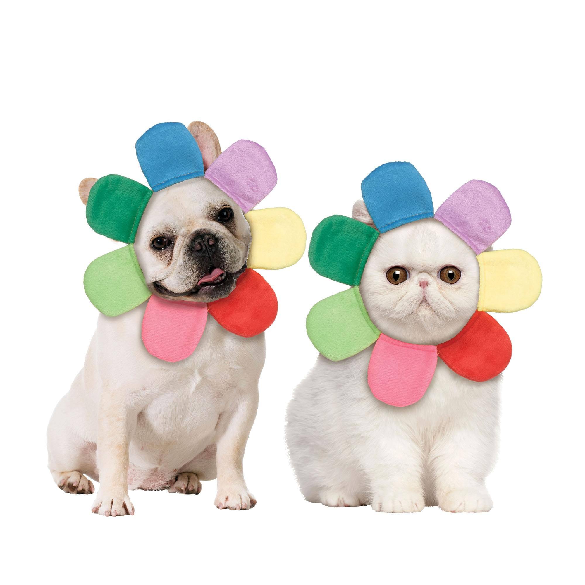 Front. Funworld - Flower Petal Hood Pet Costume | XS - Multi-Colored.