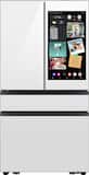 Samsung - 36 in. Wide Bespoke 23 cu. ft. Counter Depth 4-Door French Door Refrigerator with AI Family Hub+ - White Glass