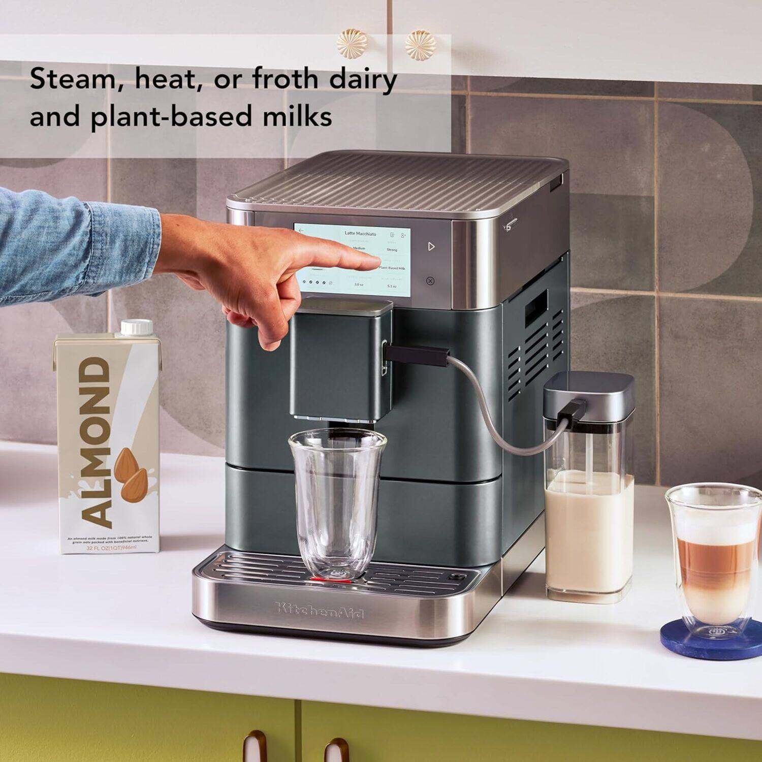 Steam, heat, or froth dairy and plant-based milks