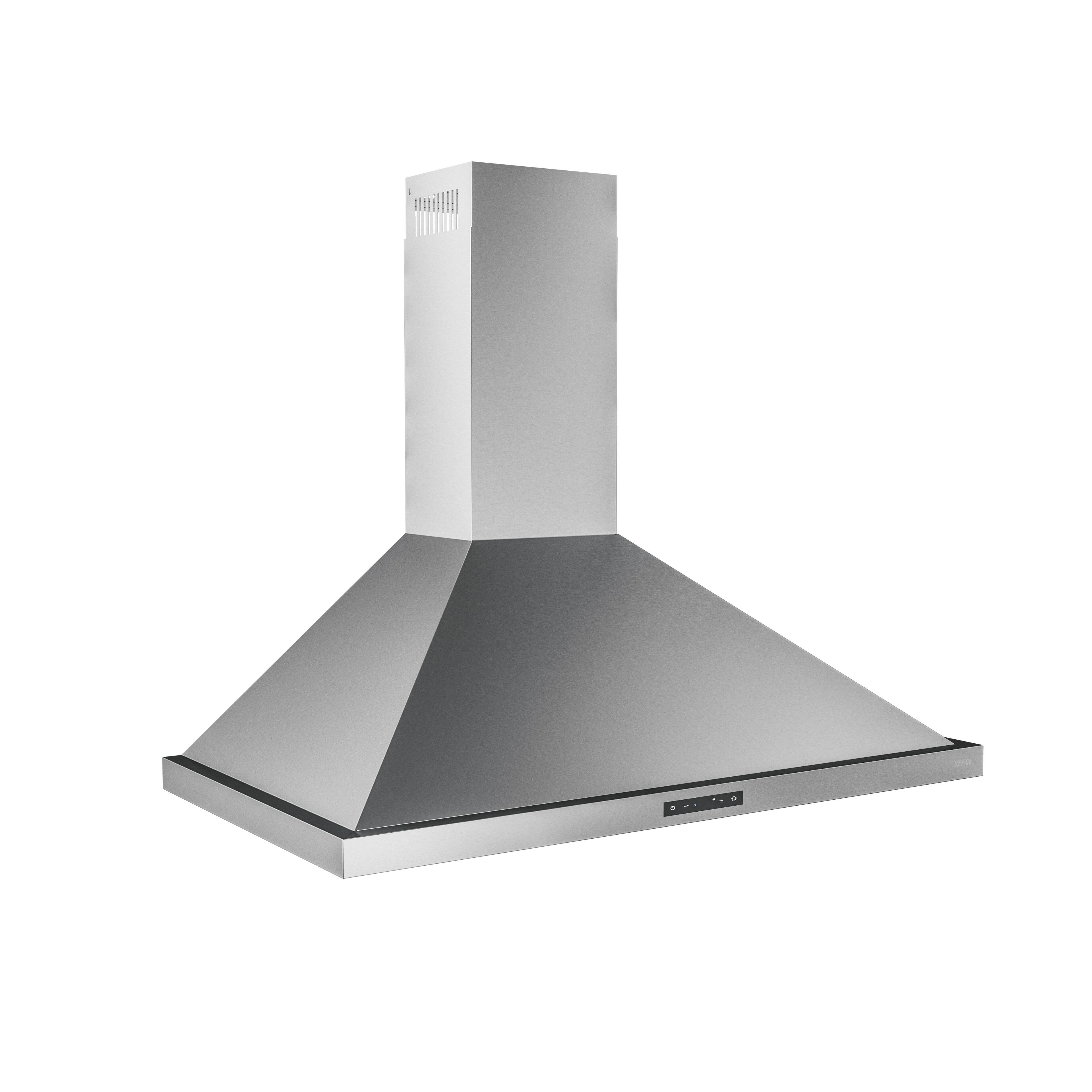 Left. Zephyr - Ombra 36 in. 600 CFM Wall Mount Range Hood - Stainless Steel.