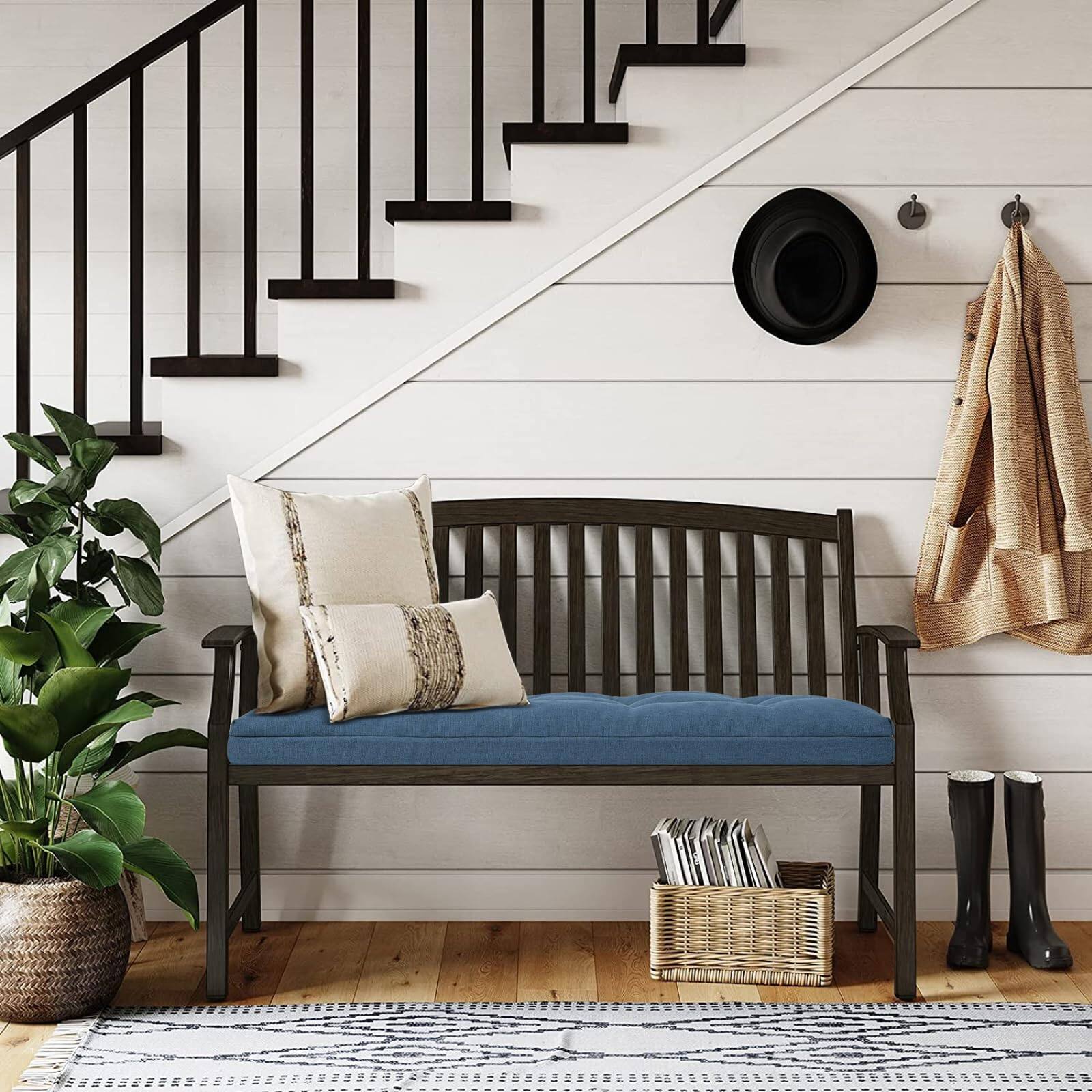 Alt View 3. JETRANSPORT - 42 Inch Dual-layer Design Memory Foam Bench Cushion Non-slip Indoor Standard Size Pad With Machine Washable - Red 36x15x3 Inch Pack of 1.