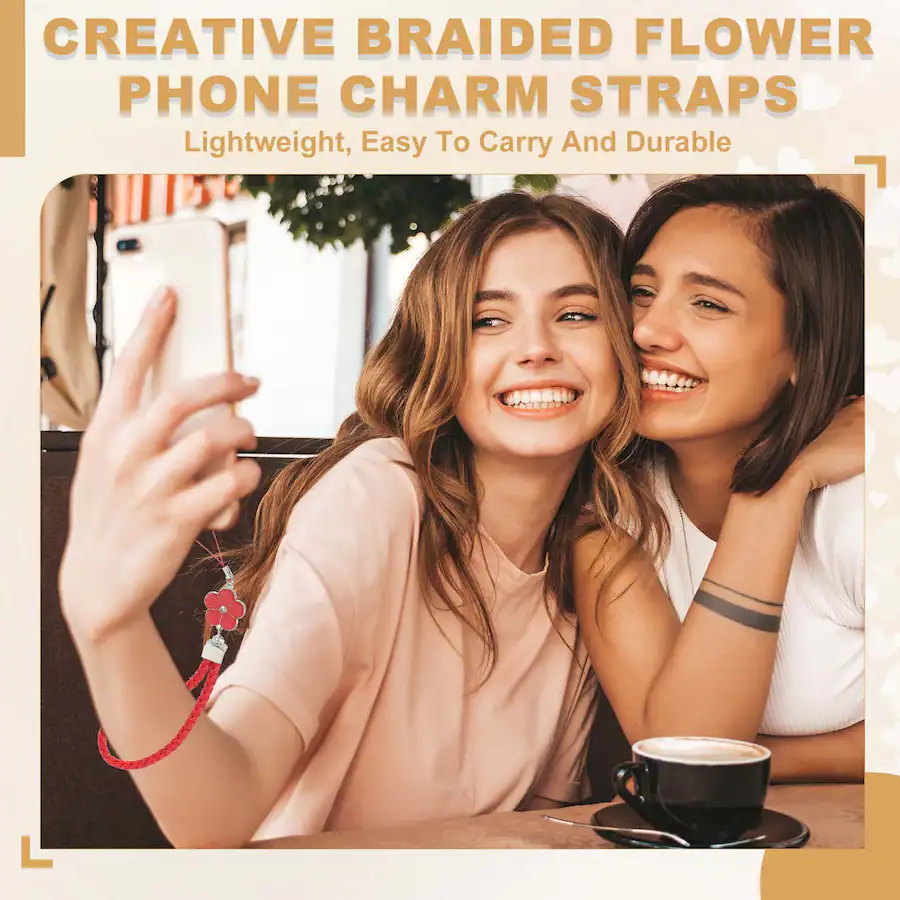 Unique Bargains 6pcs Creative Braided Flower Phone Charm Wrist Lanyard ...