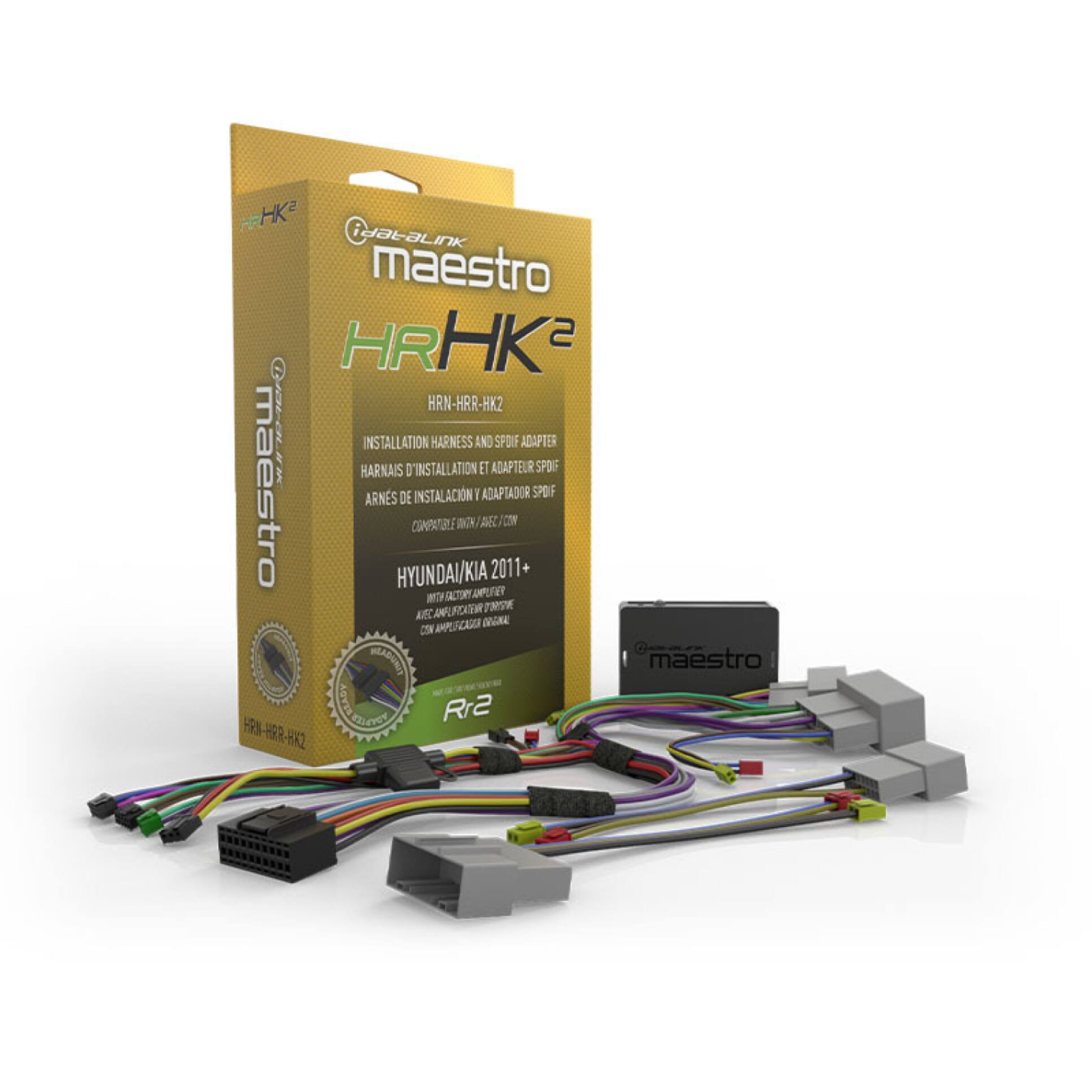 H-H iatalink maestro HRHK2 HR S HRN-HRR-HK2 maestro QJaLaLIK E HARNAIS INSTALLATION D'INSTALLATION HARNESS AND ET ADAPTEUR SPOIF ADAPTER SPOIF ARNS DE INSTALACION 1 ADAPTADOR SPOIF CUNPATILE O A O HYUNDAI/KIA 2011 M CTORTAP AFUA 7M K APERCAZS NGR MLASRT maestro AAPTE Rr2 HRN-HRR-HK2 HK2