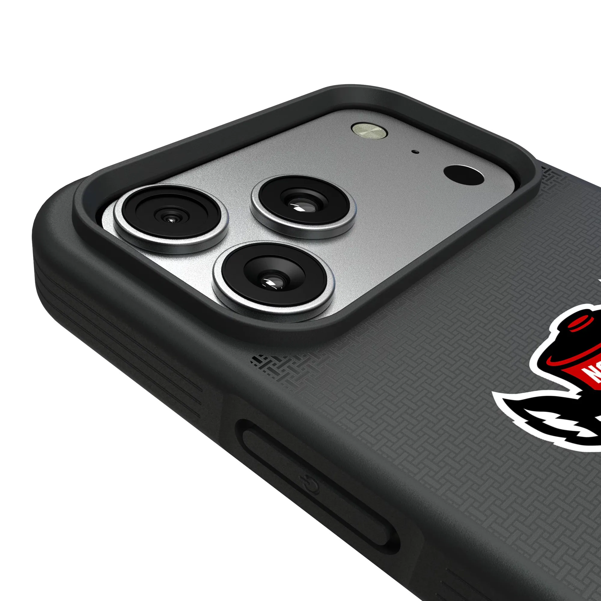 Alt View 2. Keyscaper - NC State Wolfpack Bump Case with 8.2ft Drop Protection - 16 Pro Max - Black.