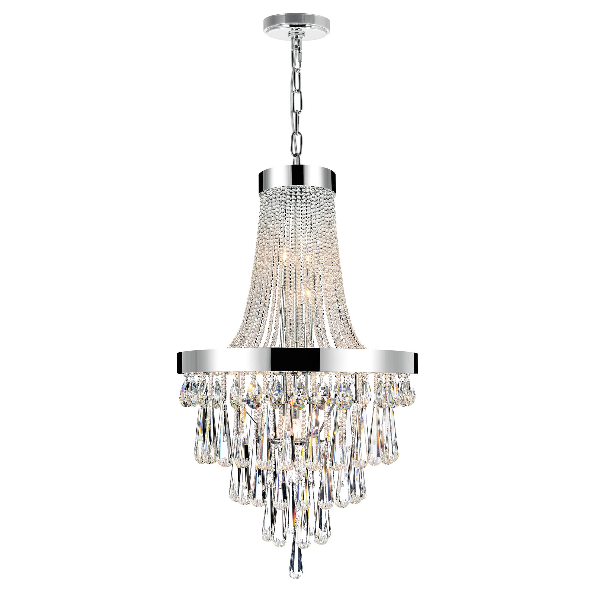 Front. CWI Lighting - Vast 13 Light Down Chandelier With Chrome Finish - Chrome.