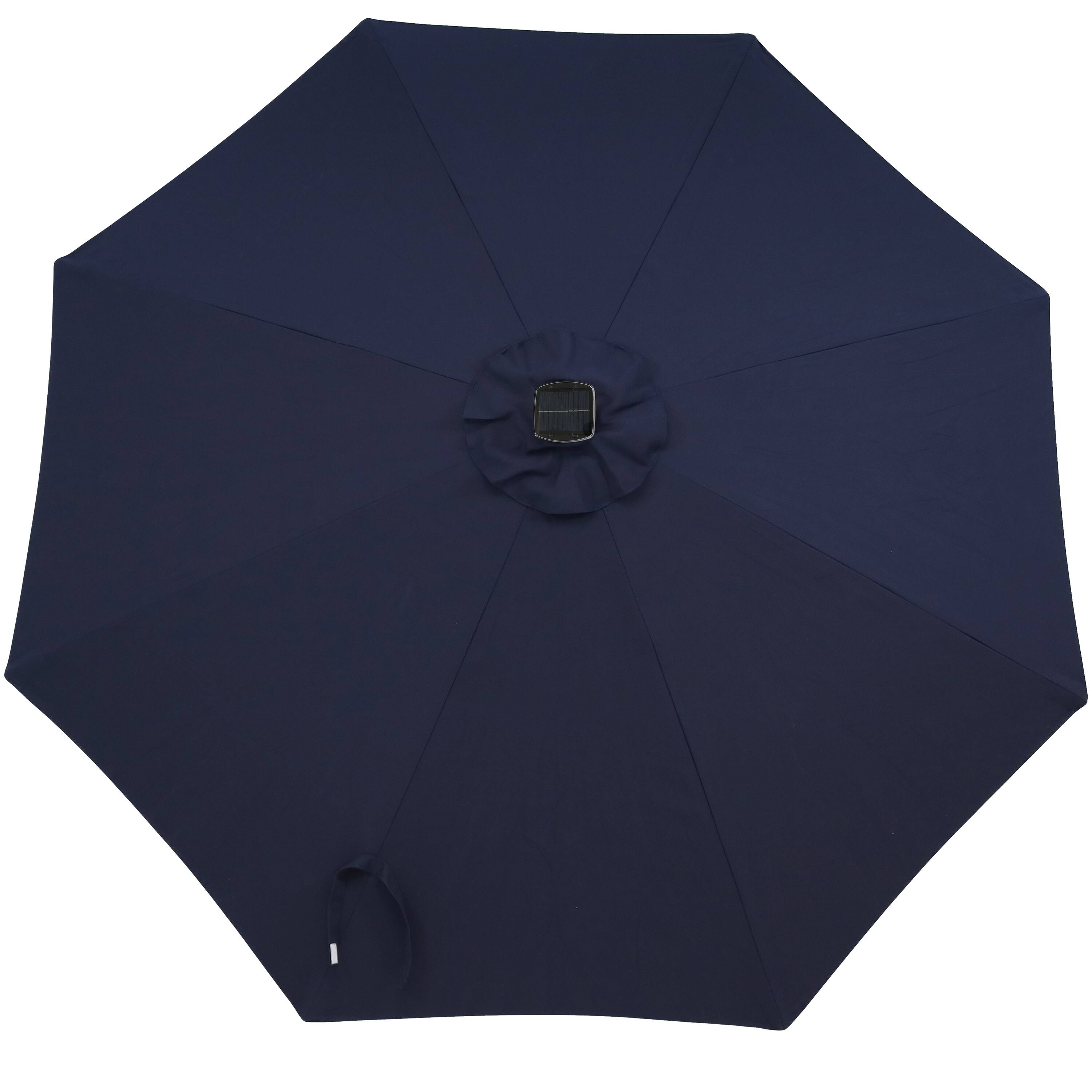 Alt View 9. Sunnydaze - 9 ft Solar Sunbrella Patio Umbrella with Tilt - Navy Blue.