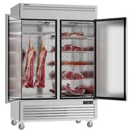 Front. Coolski - Coolski 54" Commercial Freezer, 49 Cu. Ft. 2 Door Reach-in Upright Freezer - Stainless steel.