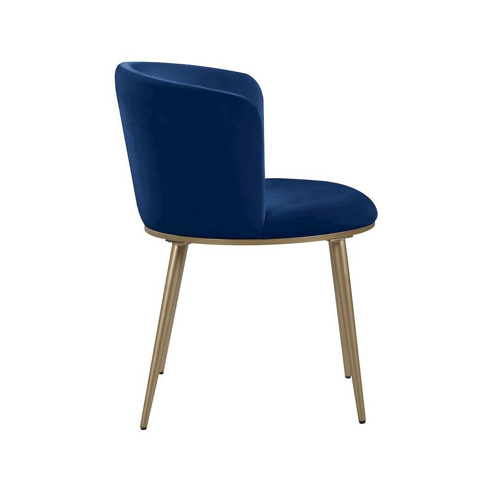 Alt View 3. Meridian Furniture - Skylar Navy Velvet Dining Chair, Set of 2 - Blue.