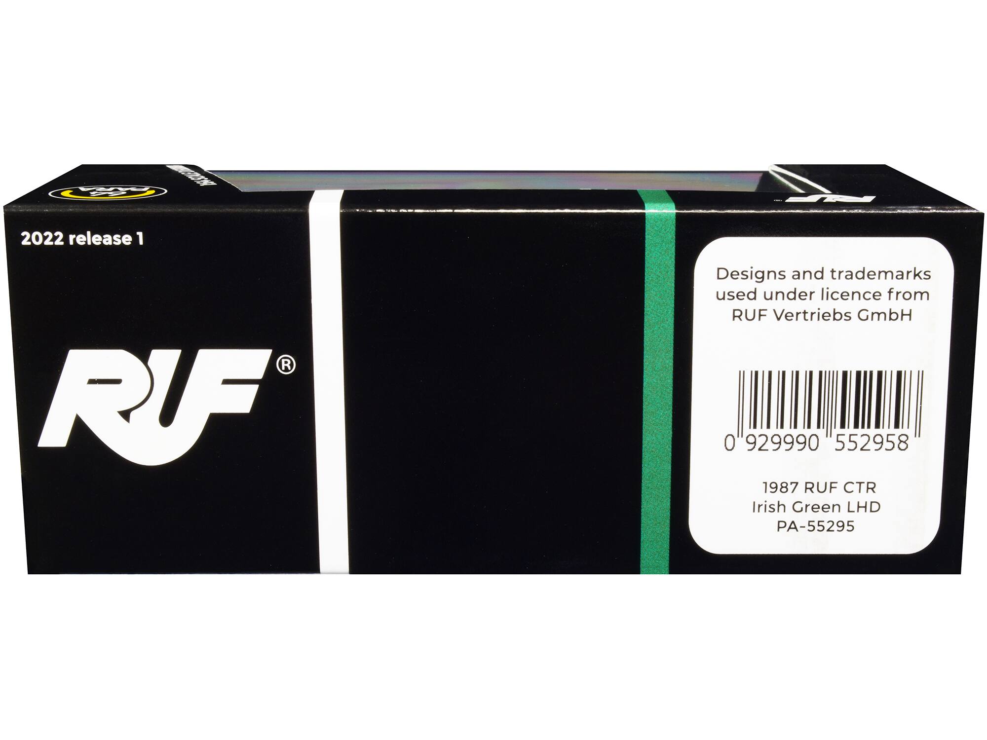 2022 release 1

RF Designs and trademarks used under licence from RUF Vertriebs GmbH

0 929990 552958

1987 RUF CTR Irish Green LHD PA-55295