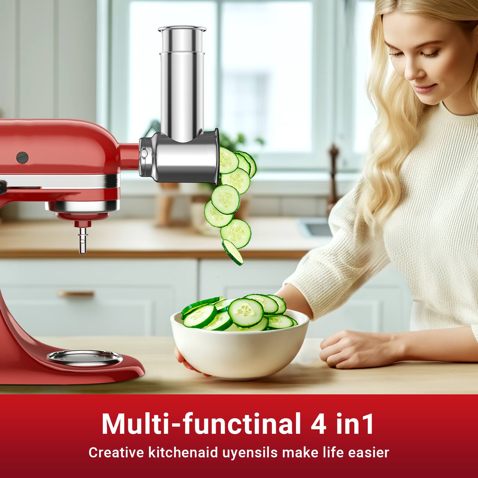 Multi-functional 4 in 1  
Creative kitchenaid utensils make life easier