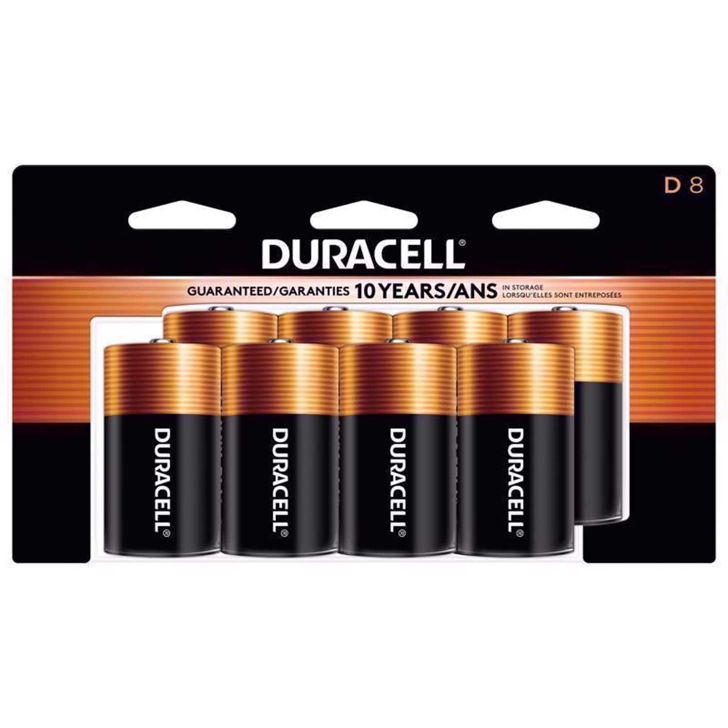 Duracell - Coppertop D Alkaline Batteries 8 pk Carded