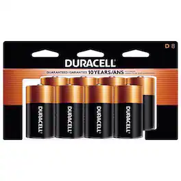 Duracell - Coppertop D Alkaline Batteries 8 pk Carded