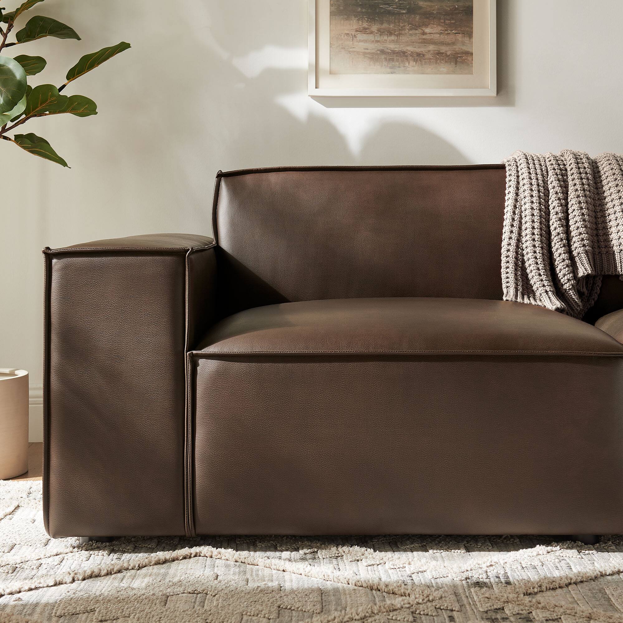 Alt View 8. Modway - Restore 2-Piece Vegan Leather Modular Loveseat by Modway - Espresso.