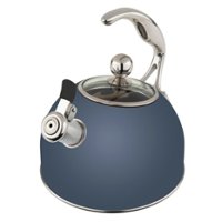 Viking 2.6 Quart Whistling Tea Kettle with 3-Ply Base, Slate Blue - Slate Blue - Front_Zoom