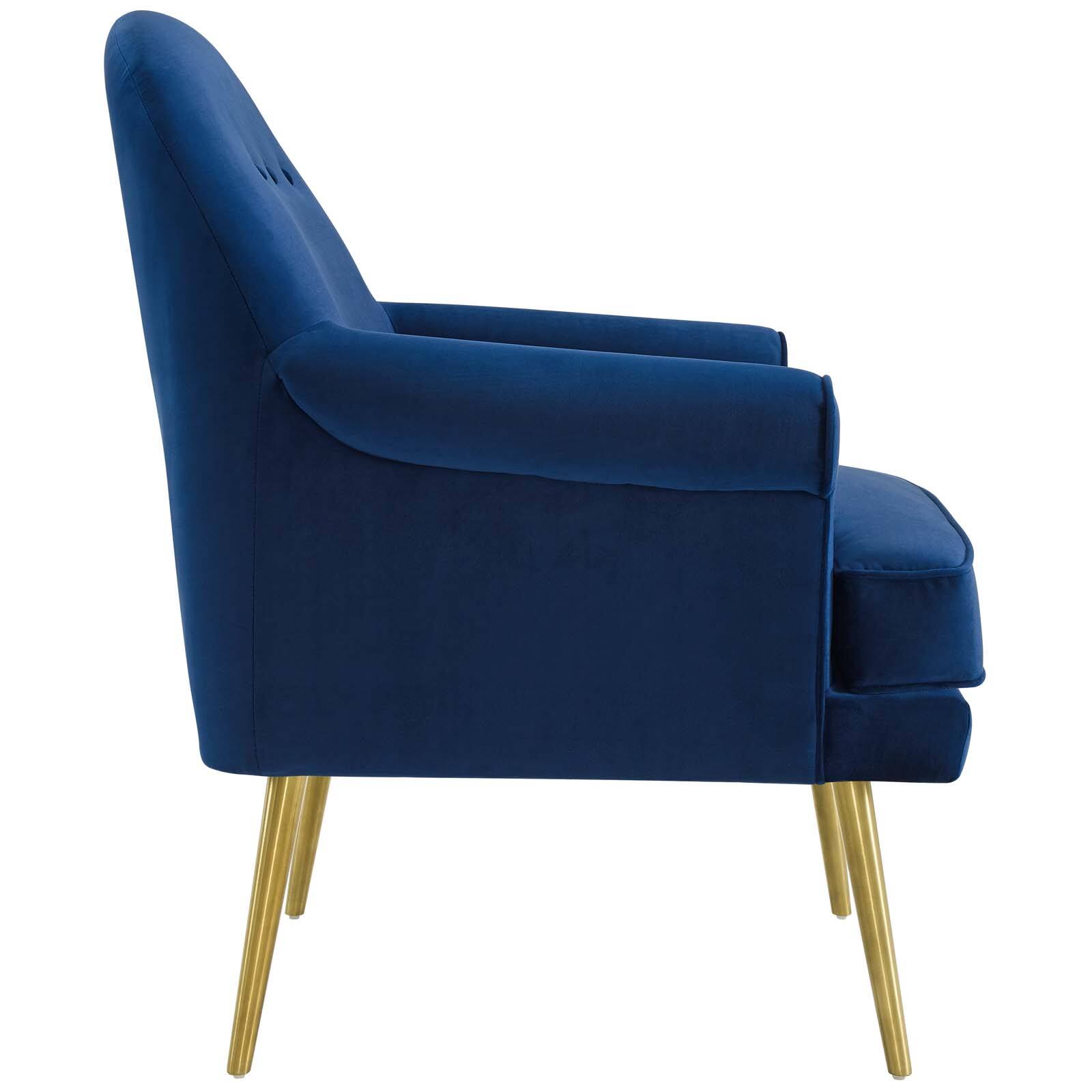 Back. Modway - Revive Tufted Button Accent Performance Velvet Armchair by Modway - Navy.