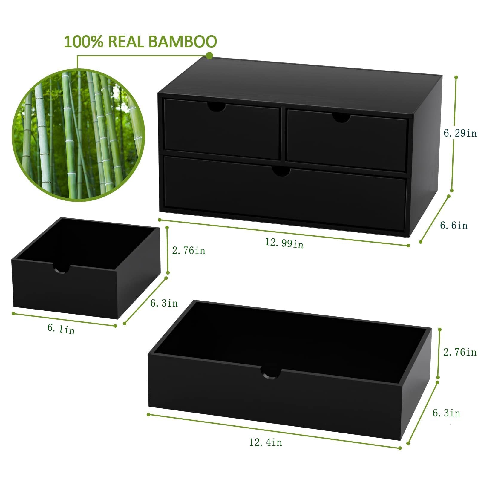 100% REAL BAMBOO

- 12.99in x 6.29in x 2.76in
- 12.4in x 6.3in x 2.76in
- 6.1in x 6.3in x 2.76in