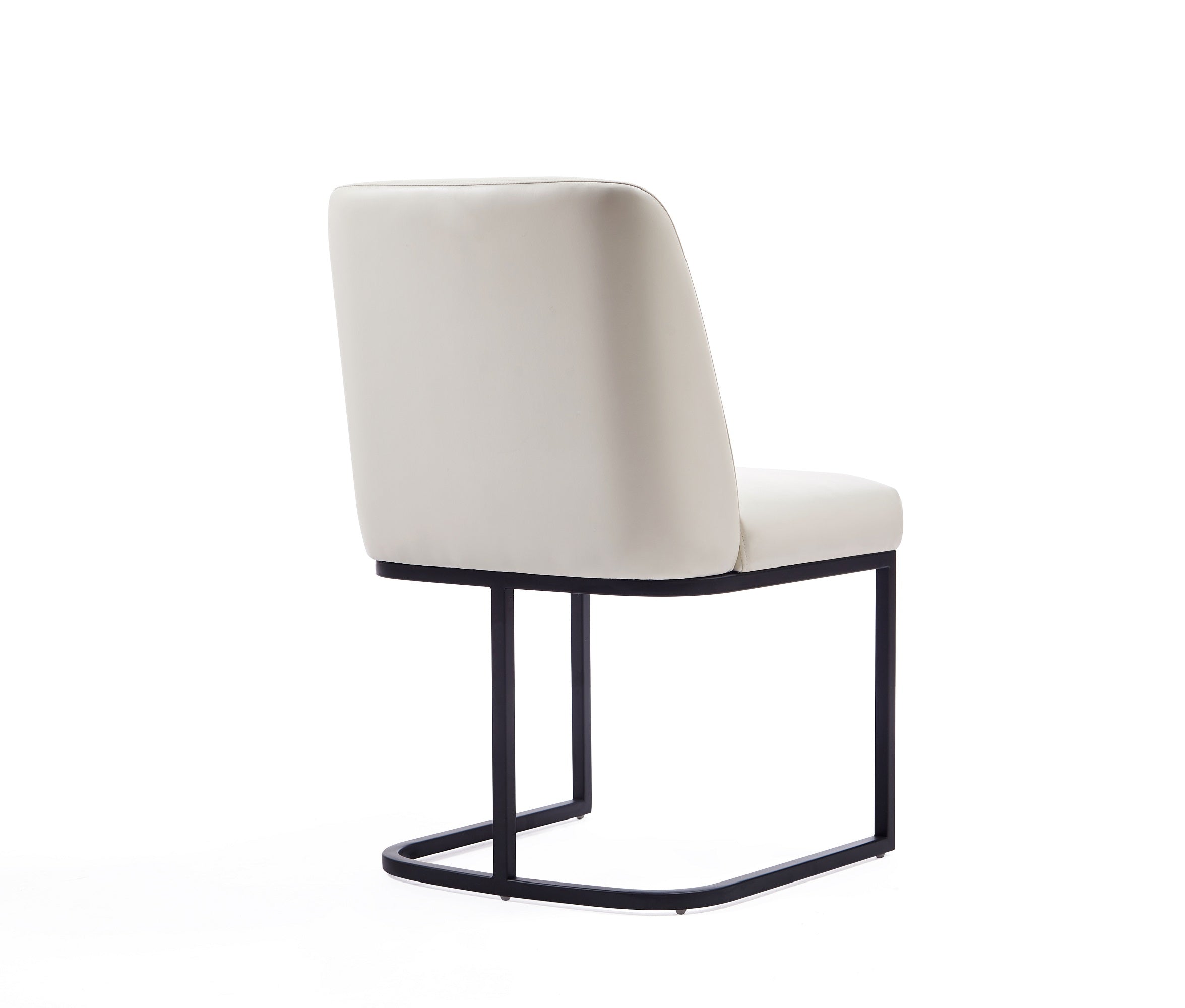 Alt View 2. Manhattan Comfort - Serena Modern Metal Vegan Leather Dining Chair - Set of 2 - Ivory.