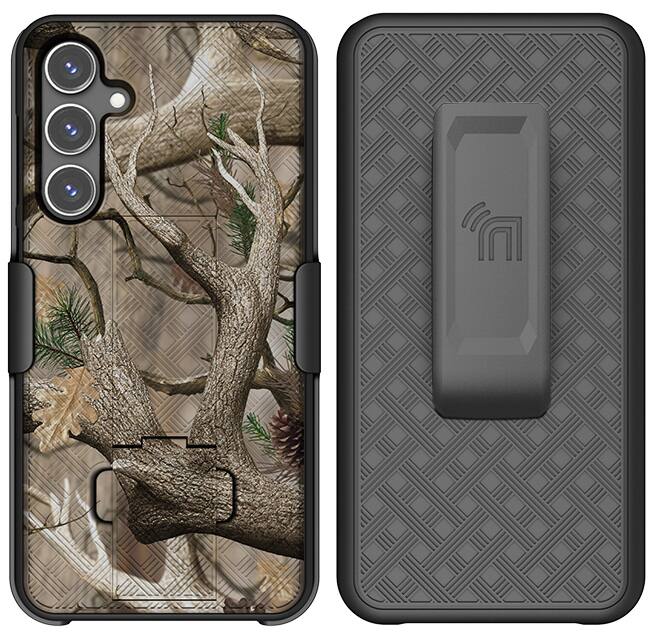 Alt View 2. Nakedcellphone - Combo for Samsung Galaxy S23 FE (2023) - Slim Case and Belt Clip Holster - Camo.