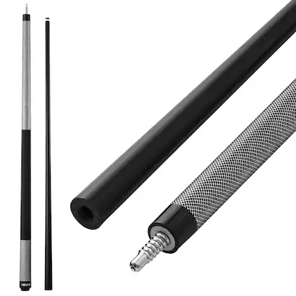 Front. VEVOR - 58-Inch 21 oz Fiberglass Titanium Composite Billiard Cue Stick, 1-Piece Pool Cue with Multi-Layer Tip for Home, Bar - Black.