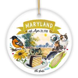 OrnamentallyYou - Artistic Maryland State Themes and Landmarks Christmas Ornament - Multi-colored