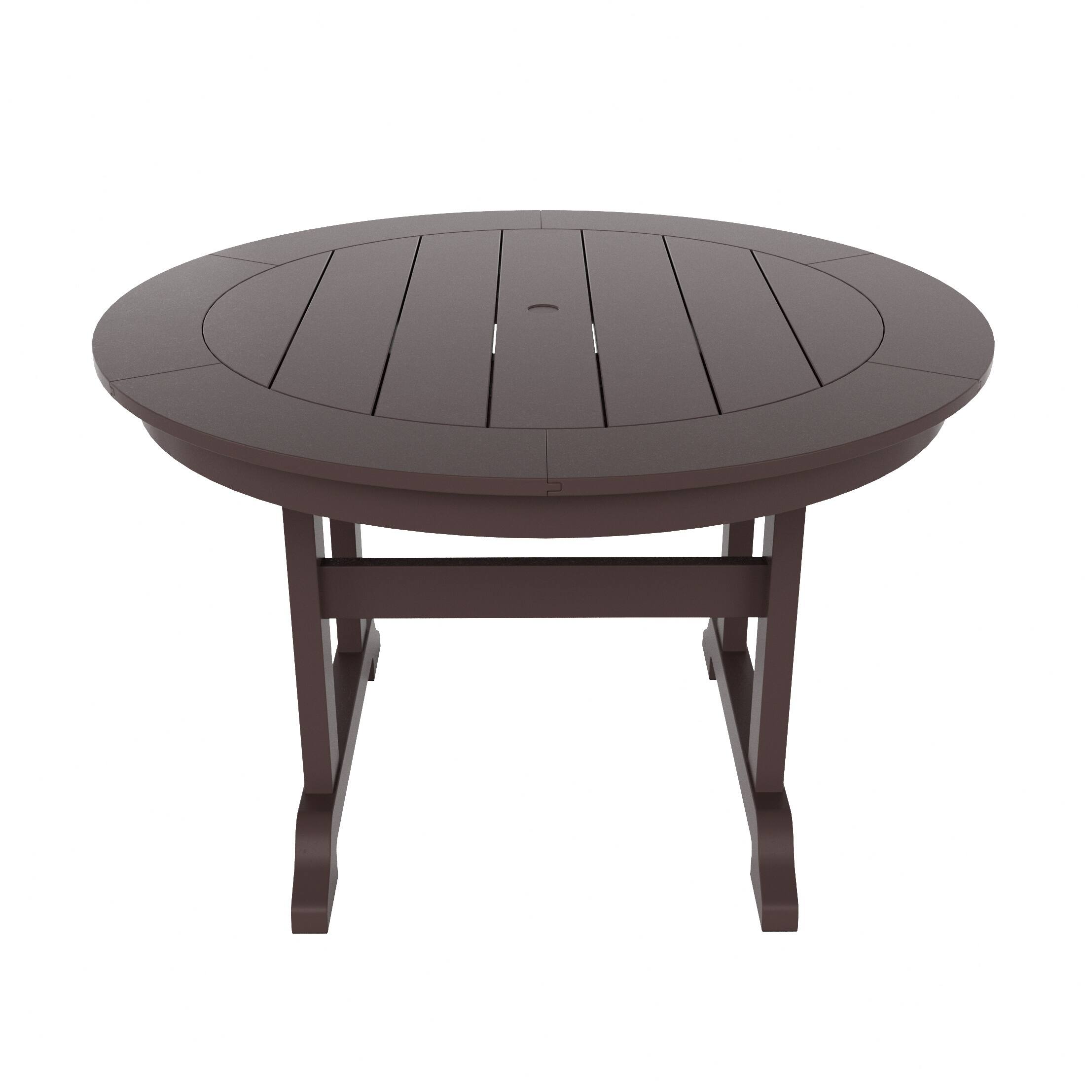Left. WestinTrends - WestinTrends Malibu 47" Outdoor Patio Round Dining Table - Dark Brown.