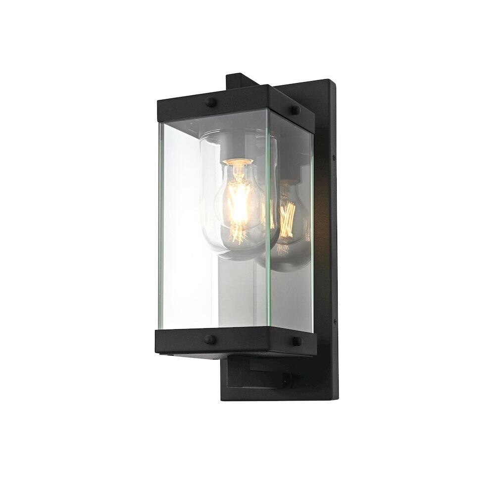 Left. Elegant Lighting - Keaton 6 Inch Outdoor Wall Sconce In Black - Black.
