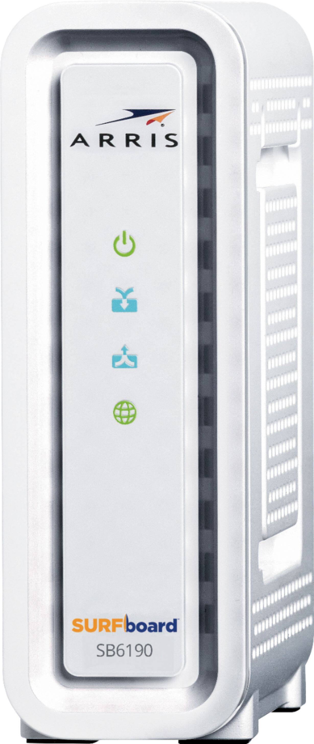 Left. ARRIS - SURFboard SB6190 32 x 8 DOCSIS 3.0 Cable Modem - White.