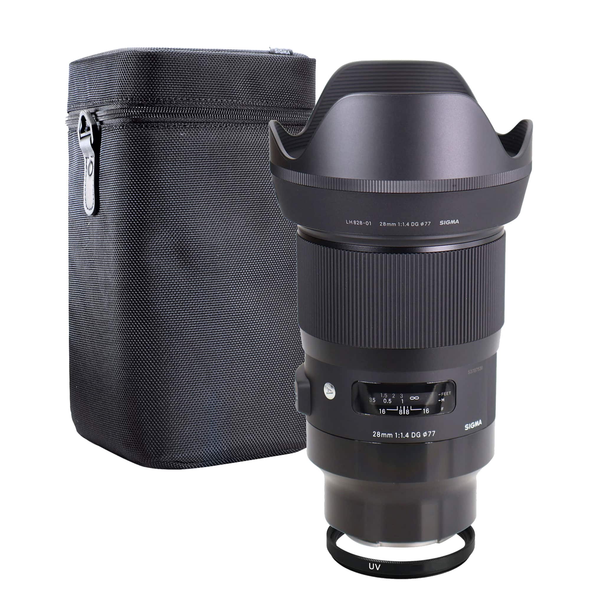 Sigma - 28mm f/1.4 DG HSM Art Lens (Sony E) with 77mm Digital HD UV Filter - Black