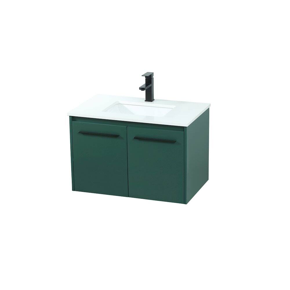 Alt View 4. Elegant Kitchen and Bath - 30 Inch Single Bathroom Vanity In Green - Green.