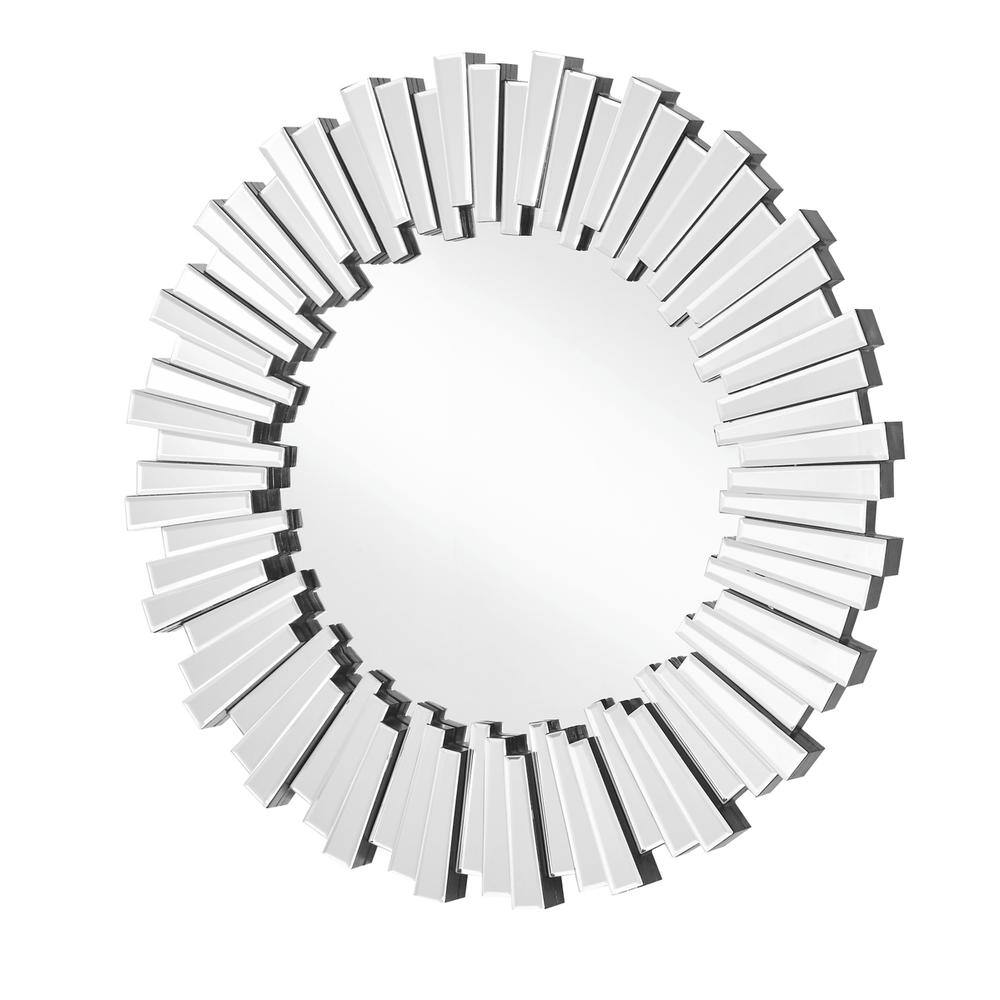 Left. Elegant Decor - Sparkle 31.5 in. Contemporary Round Mirror in Clear - Clear.