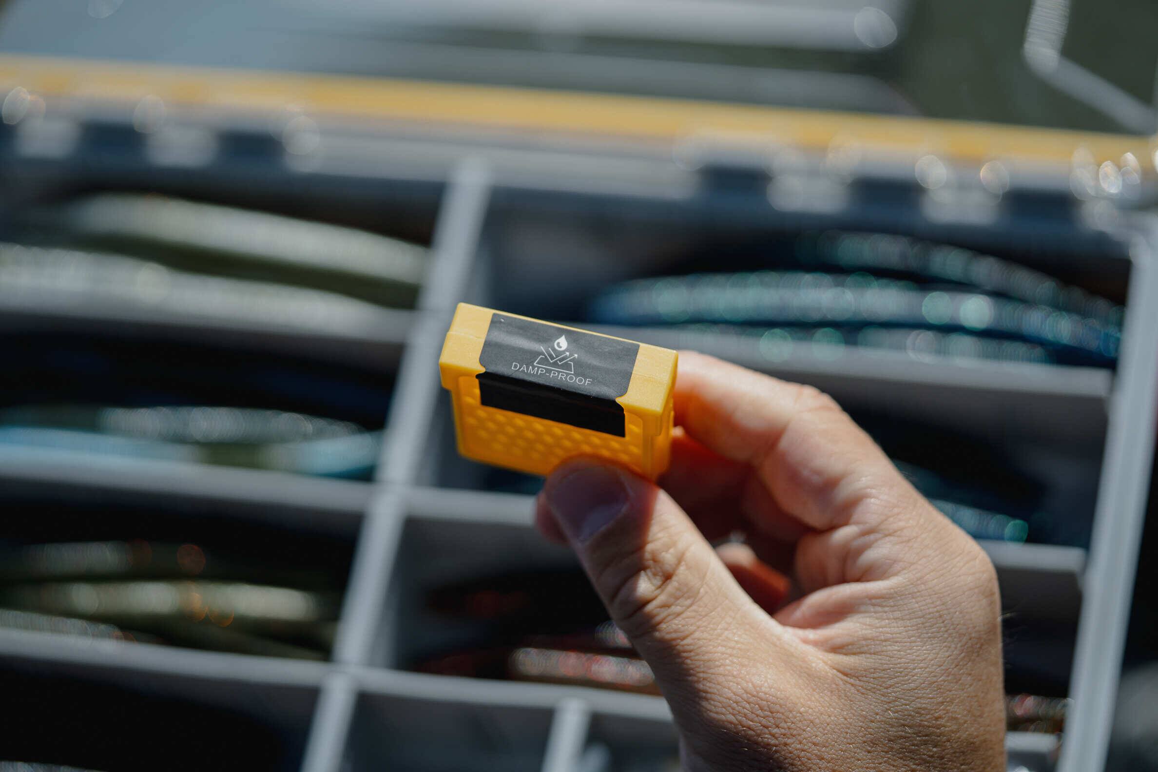 Alt View 8. Beyond Braid - DryLock Waterproof Tackle Box, Watertight 3600 & 3700 Tackle Trays with Dual-Latch Seal, Adjustable Removable Dividers - Black, Yellow.